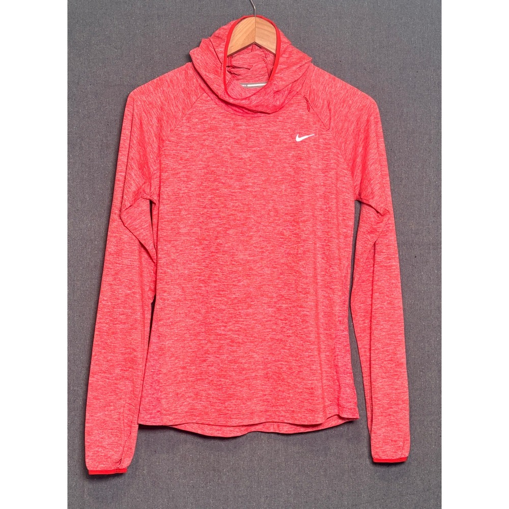 Nike Running Dri-FIT Element Hoodie Womens Small Heather Red Pullover 685818-697